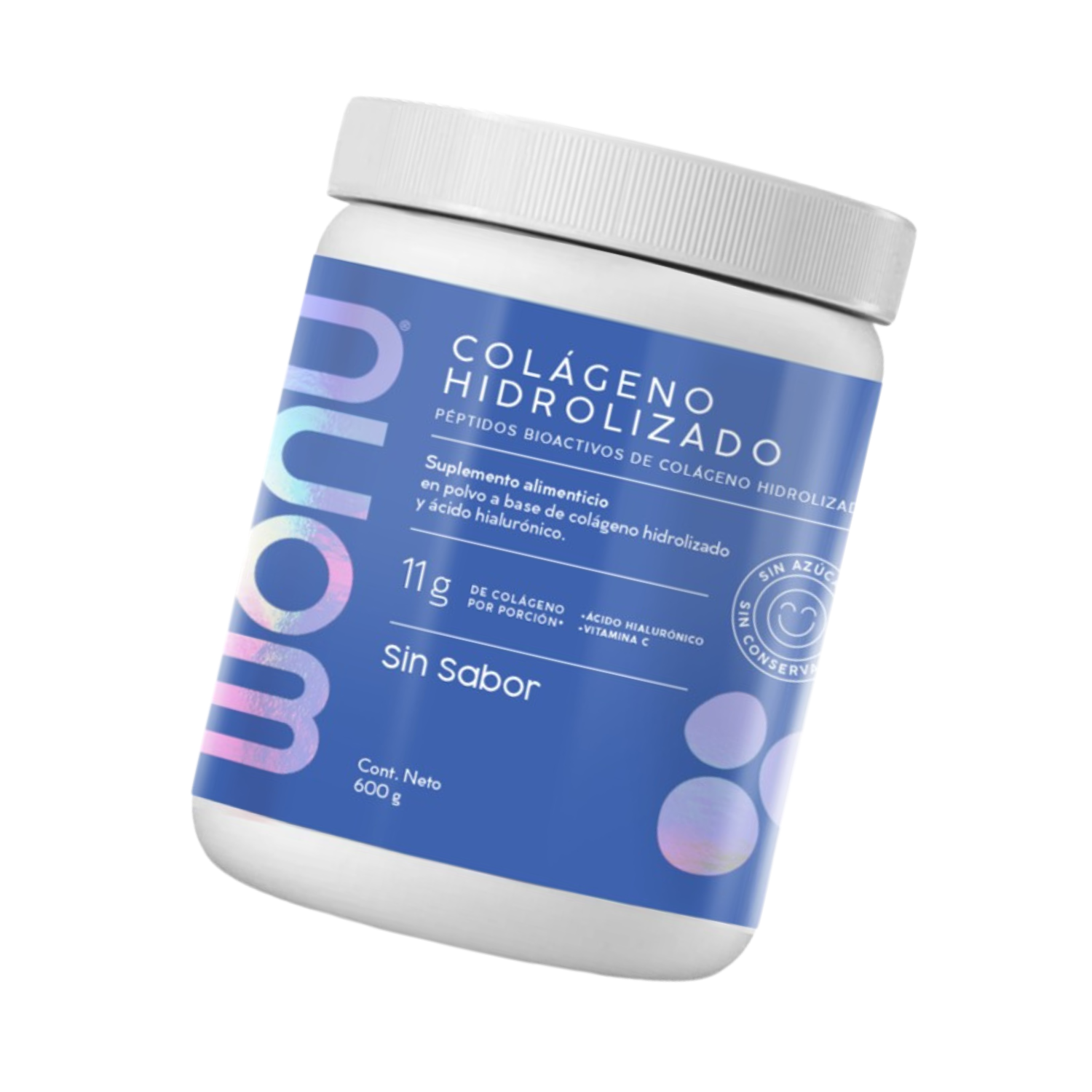 Colágeno Hidrolizado Natural - 11g de Colágeno con Ácido Hialurónico y Vitamina C