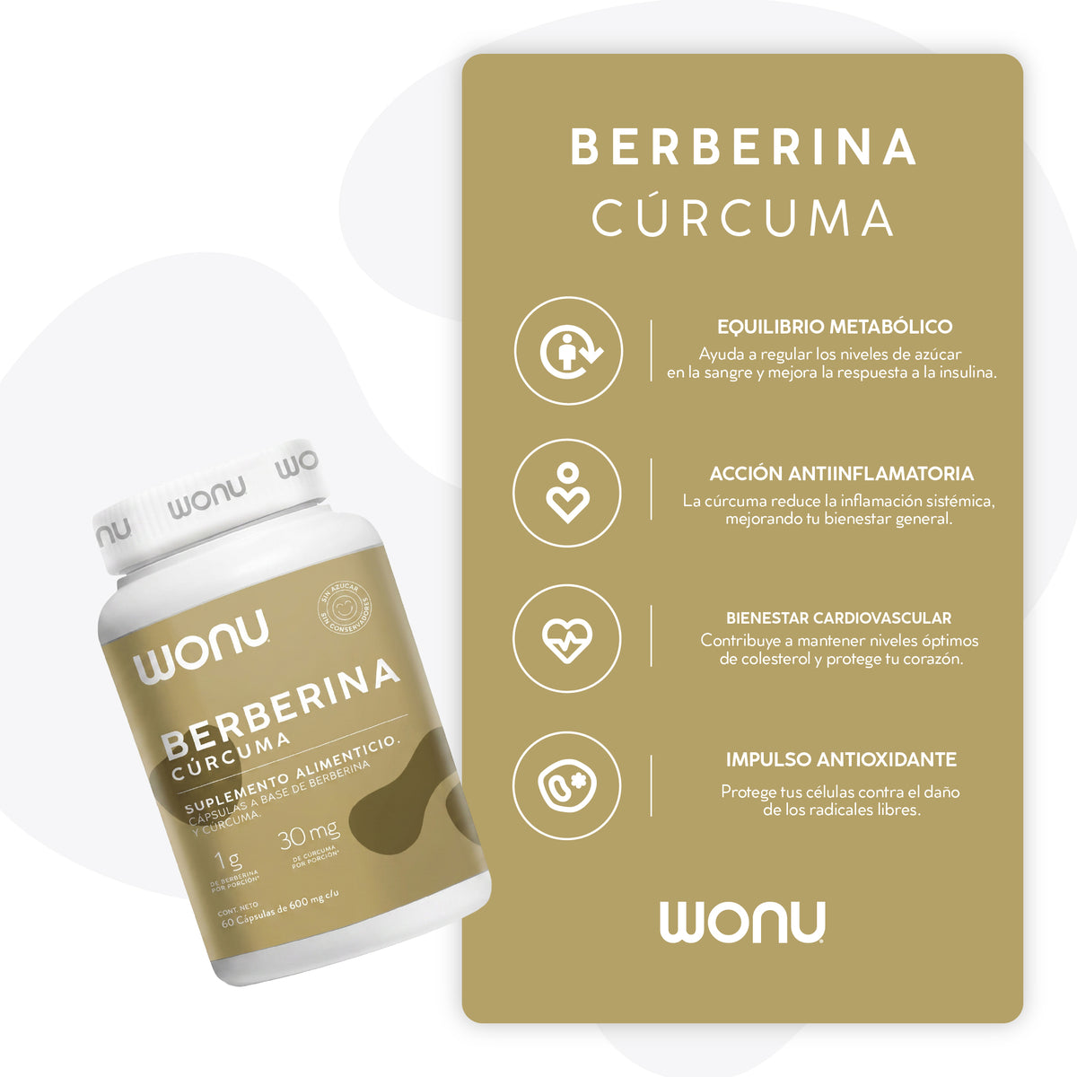 Berberina + Cúrcuma 60 Cápsulas