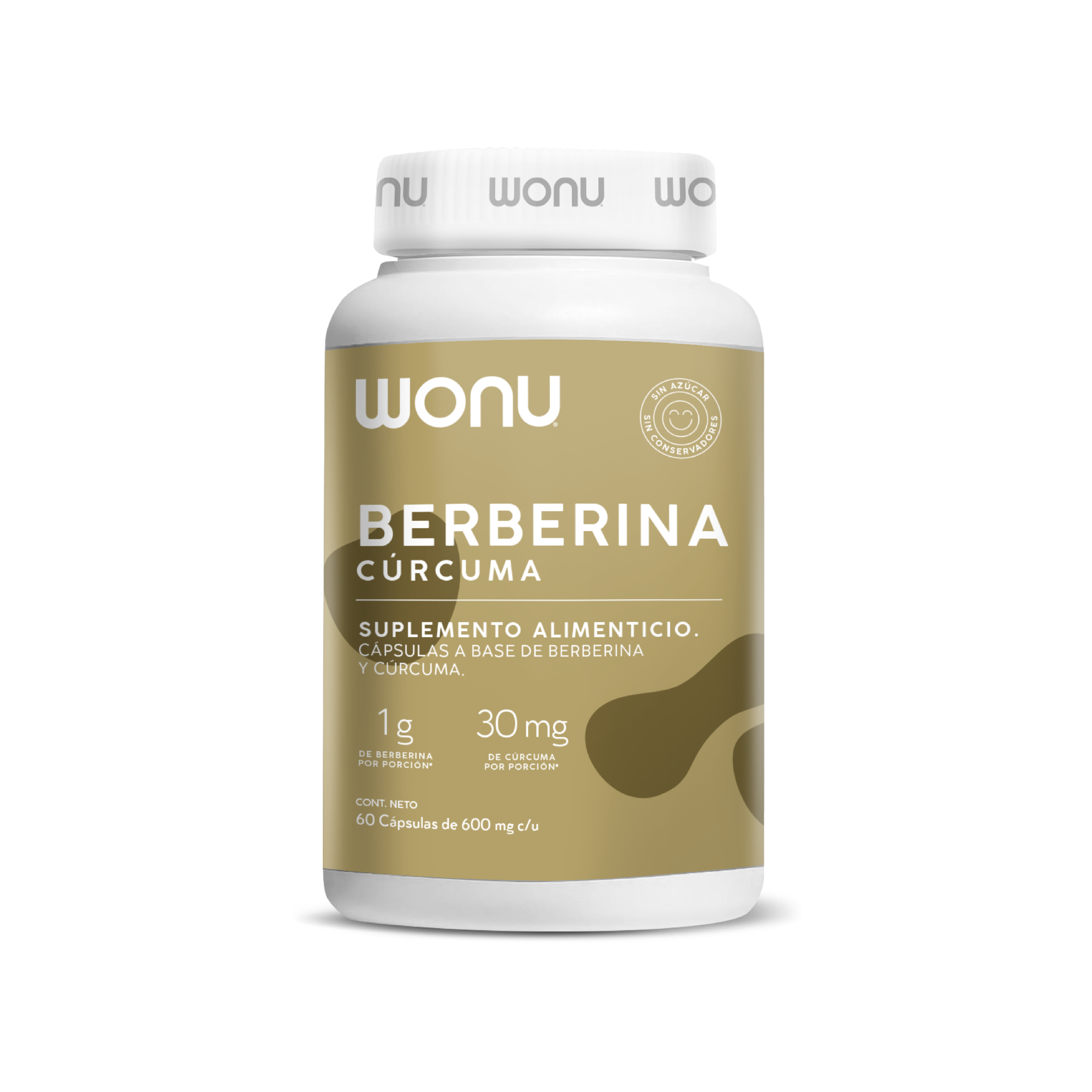 Berberina + Cúrcuma Wonu – Metabolismo y bienestar digestivo, sin azúcar (60 cápsulas)