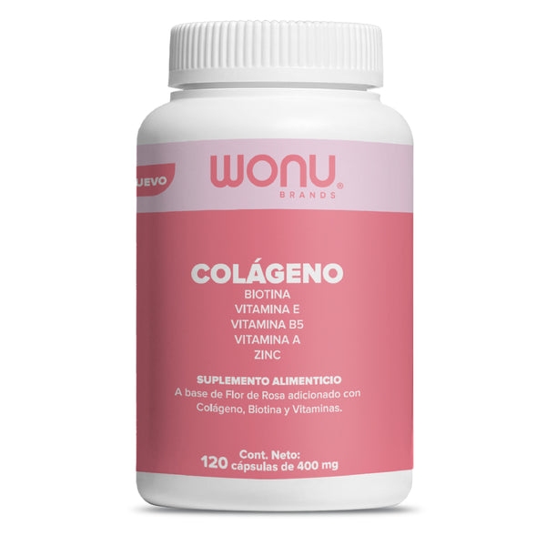 Cápsulas a base de flor de rosa adicionado con colágeno, biotina y vitaminas